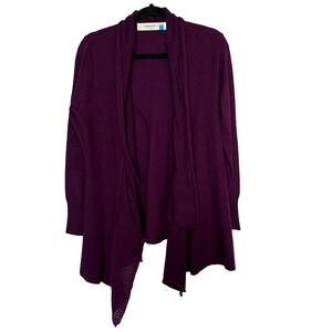 Anthropologie Sparrow Cardigan Sweater Women Medium Purple Drape Open Wool